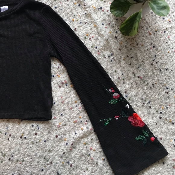 HOST PICK✨H&M Embroidered Floral Crop Top - Picture 3 of 12